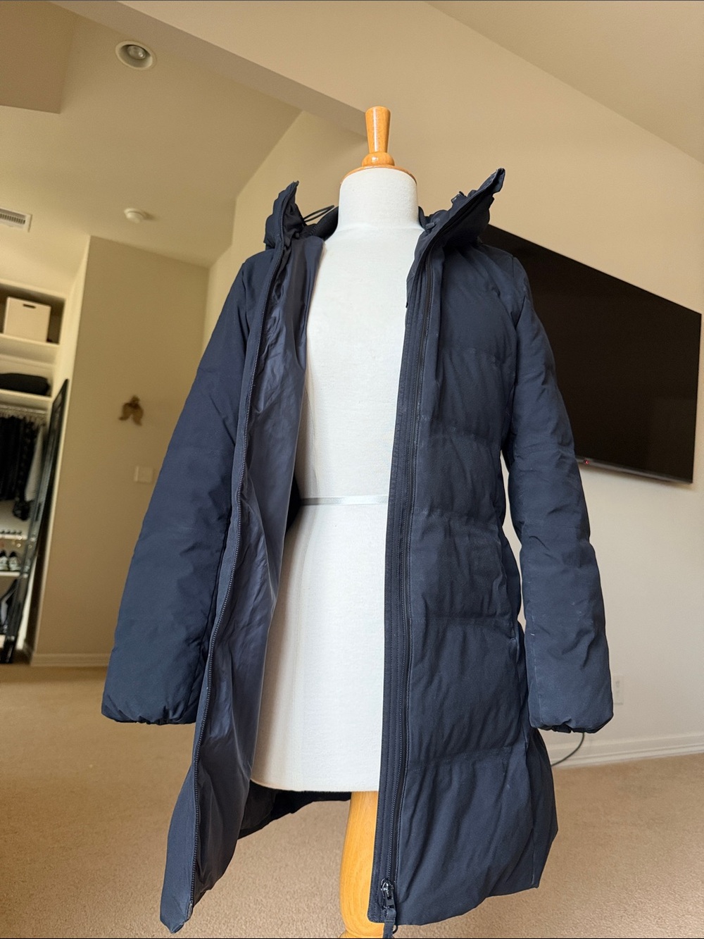 Women's black Puffer Coat - Lightweight Quilted Jacket